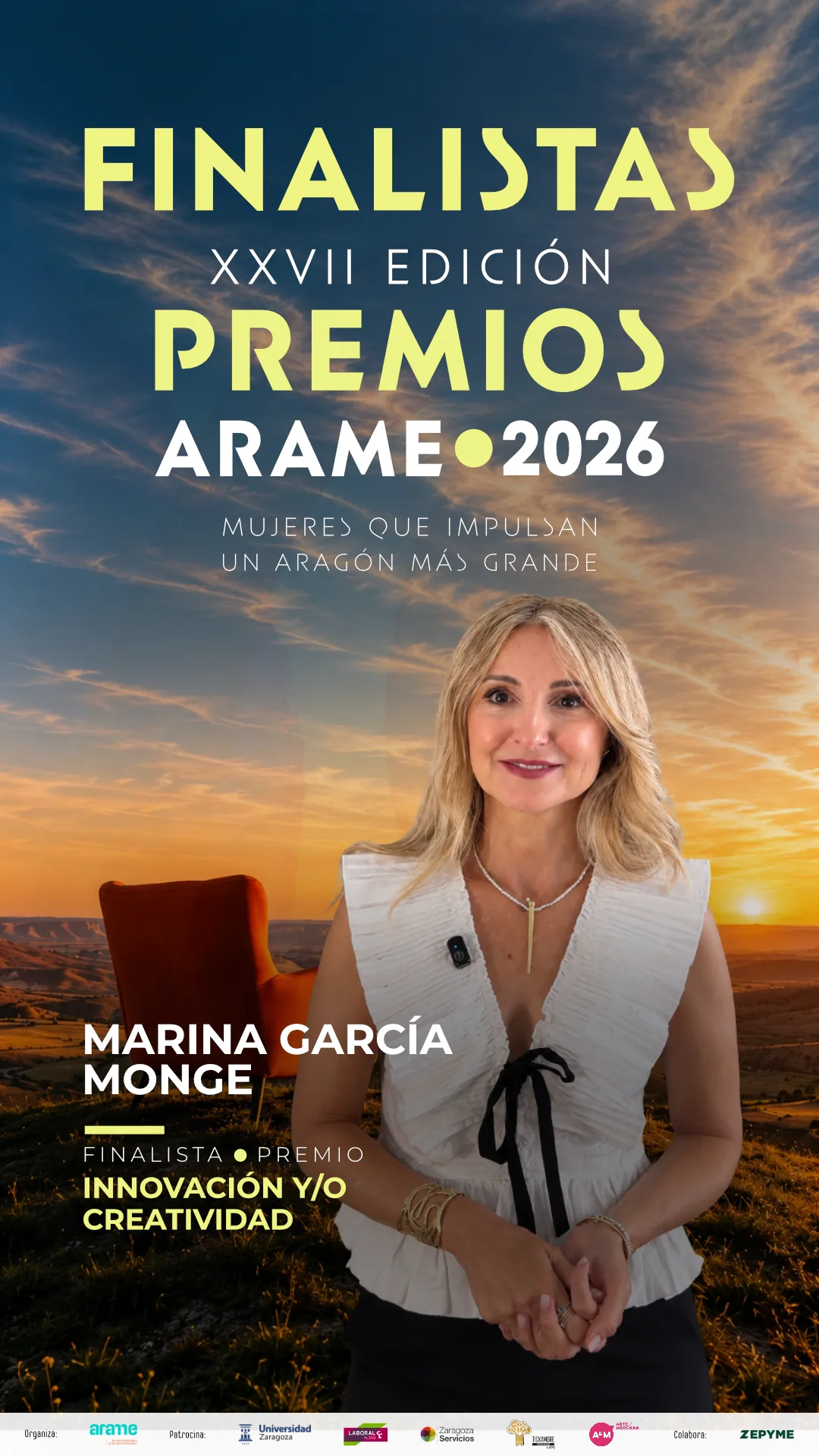 Marina García Monge, ganadora del Premio Innovación y/o Creatividad · Premios ARAME 2026