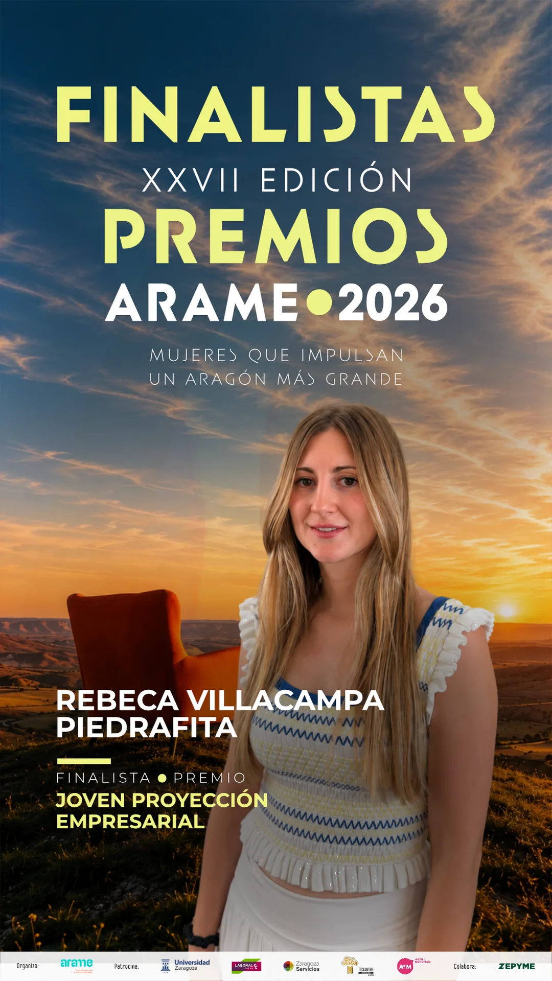 Rebeca Villacampa Piedrafita, ganadora del Premio Joven Proyección Empresarial · Premios ARAME 2026